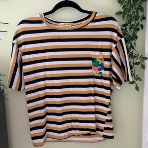 Plant girl stripped t-shirt